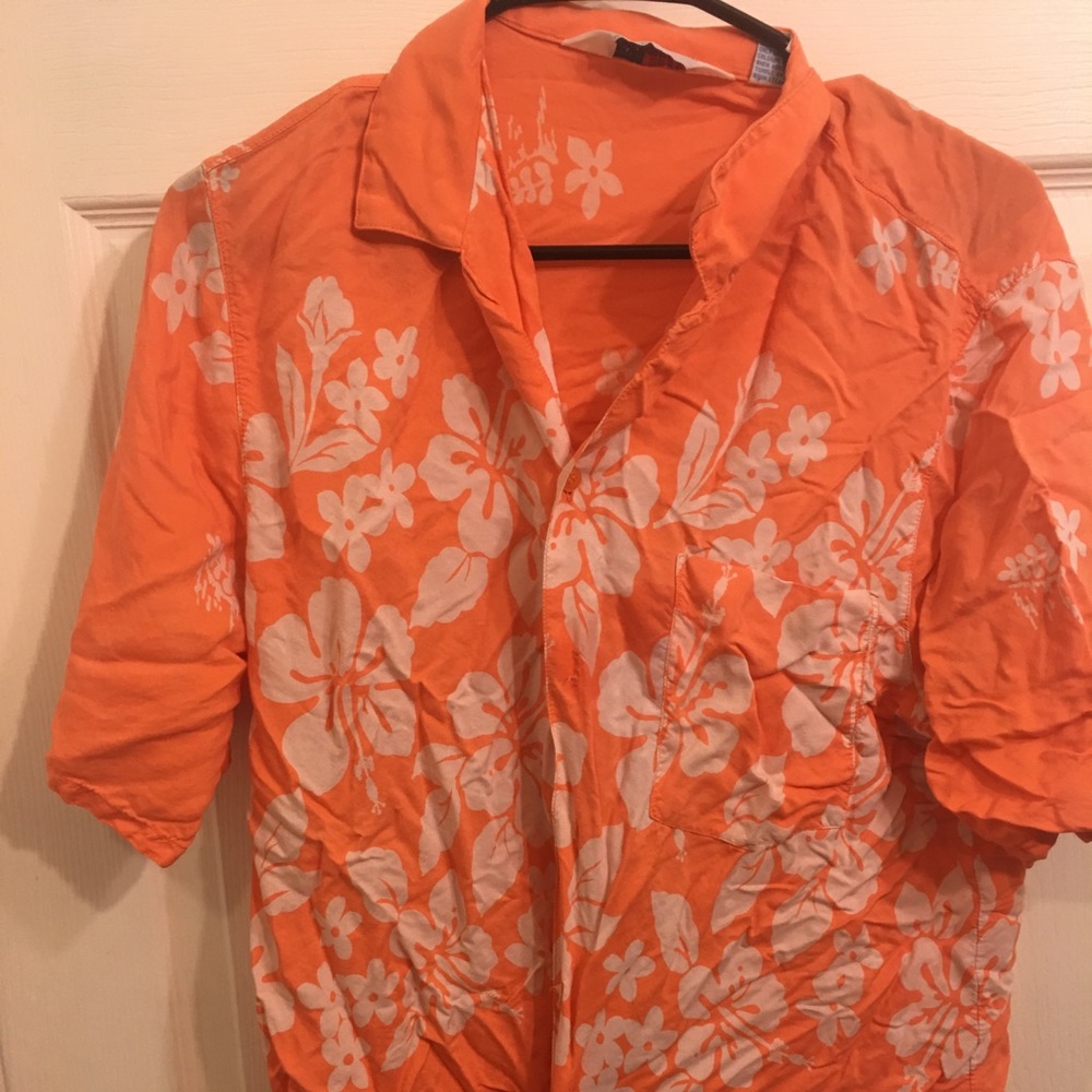Orange Hawaiian style shirt